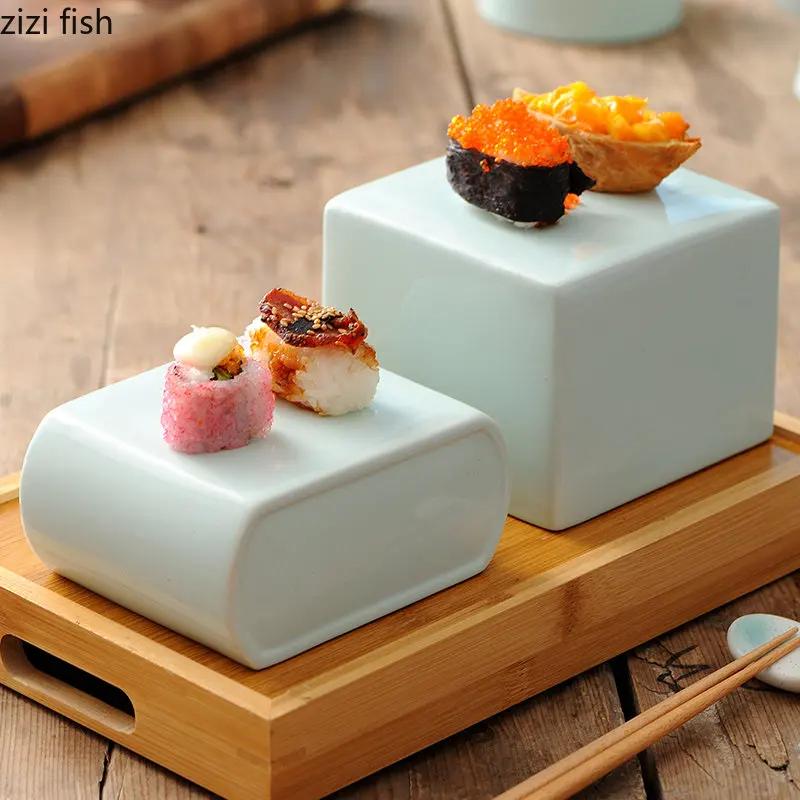 Ceramic Dinner Plates Sashimi Sushi Plate Cake Stands Artistic Conception Restaurant Solid Color Tableware Snack Dessert Dishes