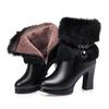 Fashion AIYUQI Women Winter Boots 2025 New Round Toe Fashion Women's Fashion Boots Natural Wool Lining Rabbit Fur Women Ankle Boots