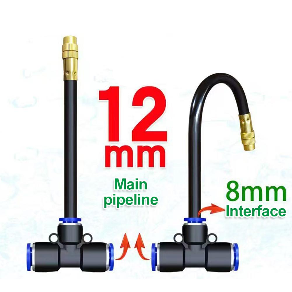 8mm Adjustable Misting Nozzle 360 Degree Bendable Spray Head for Garden Irrigation Greenhouse Humidification Micro Irrigation Sprinkler Parts