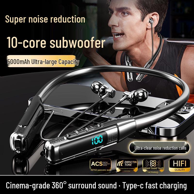 2025 Neckband Bluetooth Earphones - Long Battery, High Sound Quality, Sports Running, Compatible with Apple & Huawei