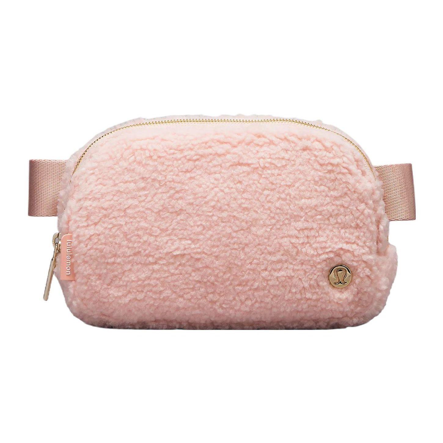 Lululemon 1L Everywhere Logo Zipper Waist Bag Women bags Pink-Mist Gold LU9B18S-052982 Pink Mist & Gold