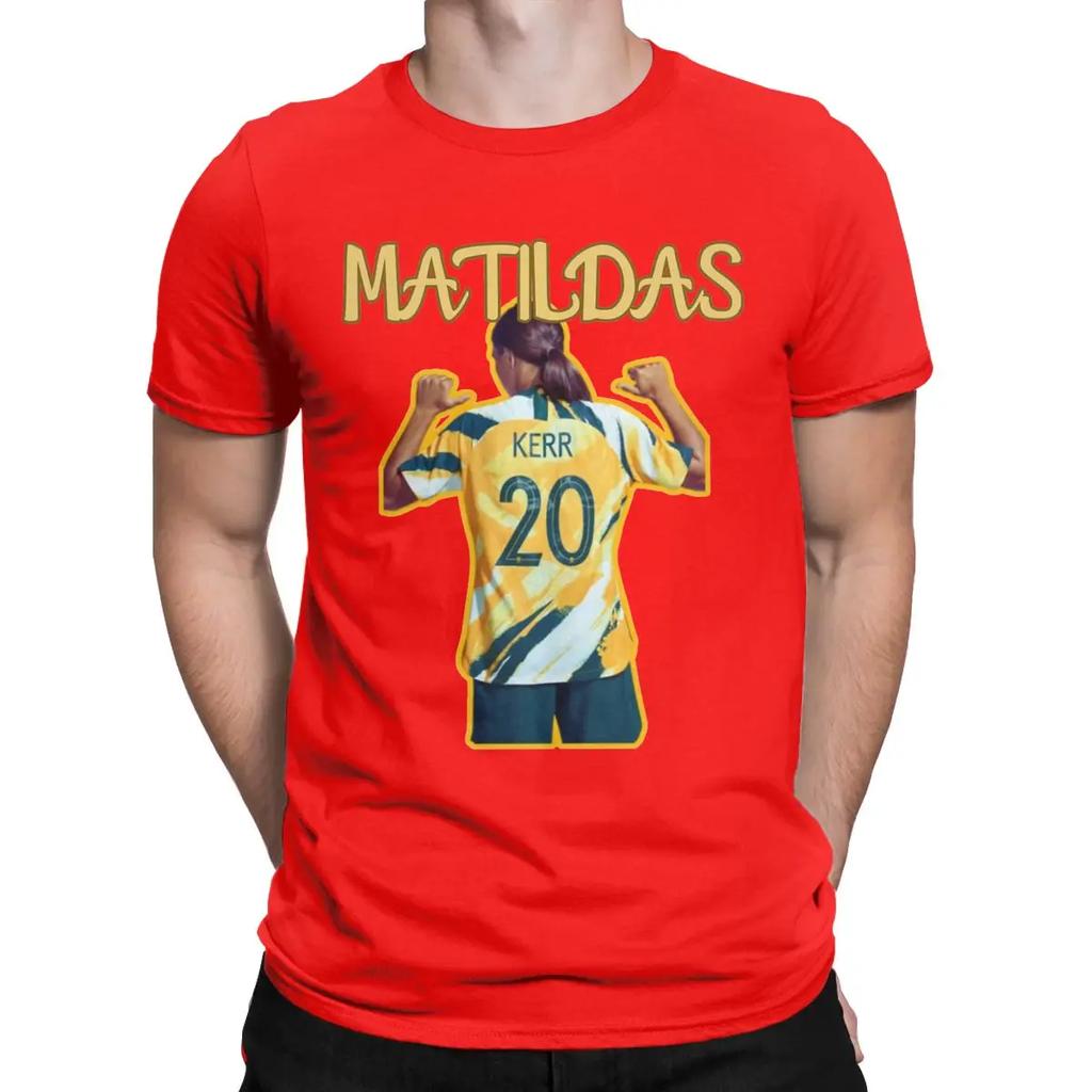 Funny Sam Kerr Australia Soccer T-Shirts for Men Crewneck 100% Cotton T Shirts Matildas Short Sleeve Tees Plus Size Clothing