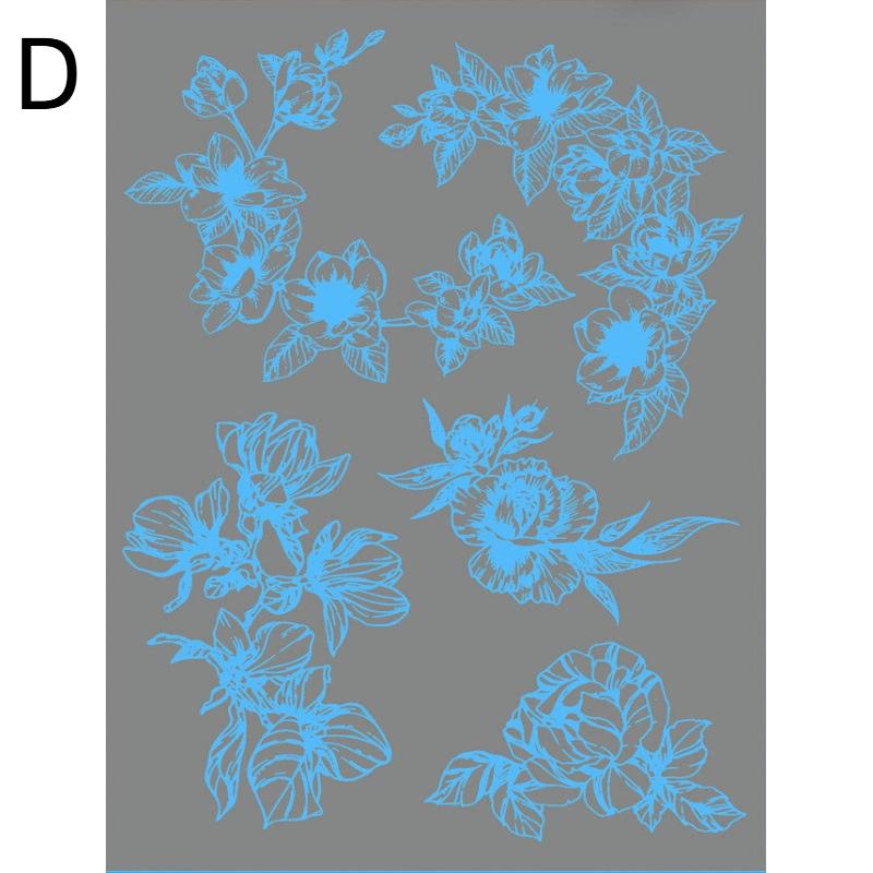 1/6 Sheets Blue Luminous Glow Tattoo Sticker Waterproof Temporary Finger Wrist Body Art False Butterfly Tattoo