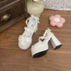 Fashion New Spring and Autumn 2025 Fashionable High-heeled Shoes for Women with Thick Heels and Bows, Versatile Mary Jane Single Shoes