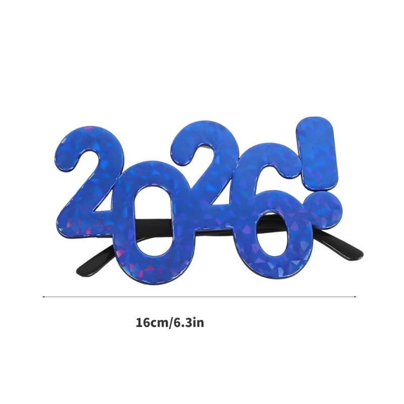 2026 Themed Celebration Glasses With Glittering Numbers Costume Accessory for Party Photos and Decorative Backdrops