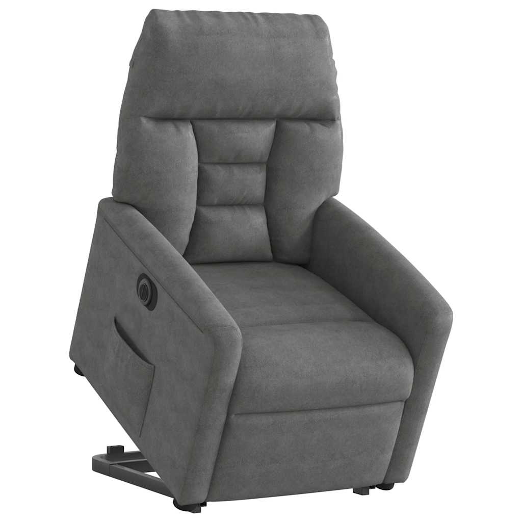 Recliner Chair with Electric Lift Assistance Dark Grey Microfiber Fabric