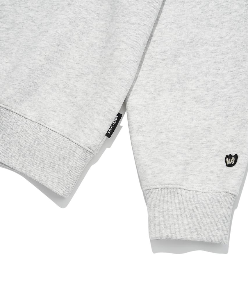 WACKY WILLY Signature Kiki Wappen Sweatshirt Light Gray