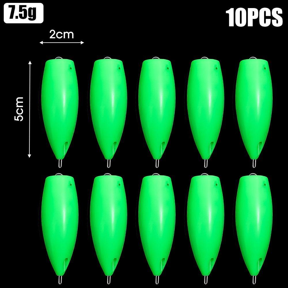 10Pcs 3.2g/7.5g New Silicone Fly Fishing Lure Sinking-down Transparent Casting Aids Fishing Tools Buoy