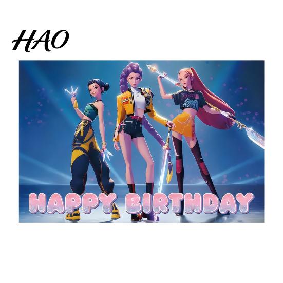 Easy Party Decor K-POP Witch Squad Birthday Kit Themed Banner Balloons And Demon Movie Hunters Signsfor Music Dance Theme Celebration Fan Meetings