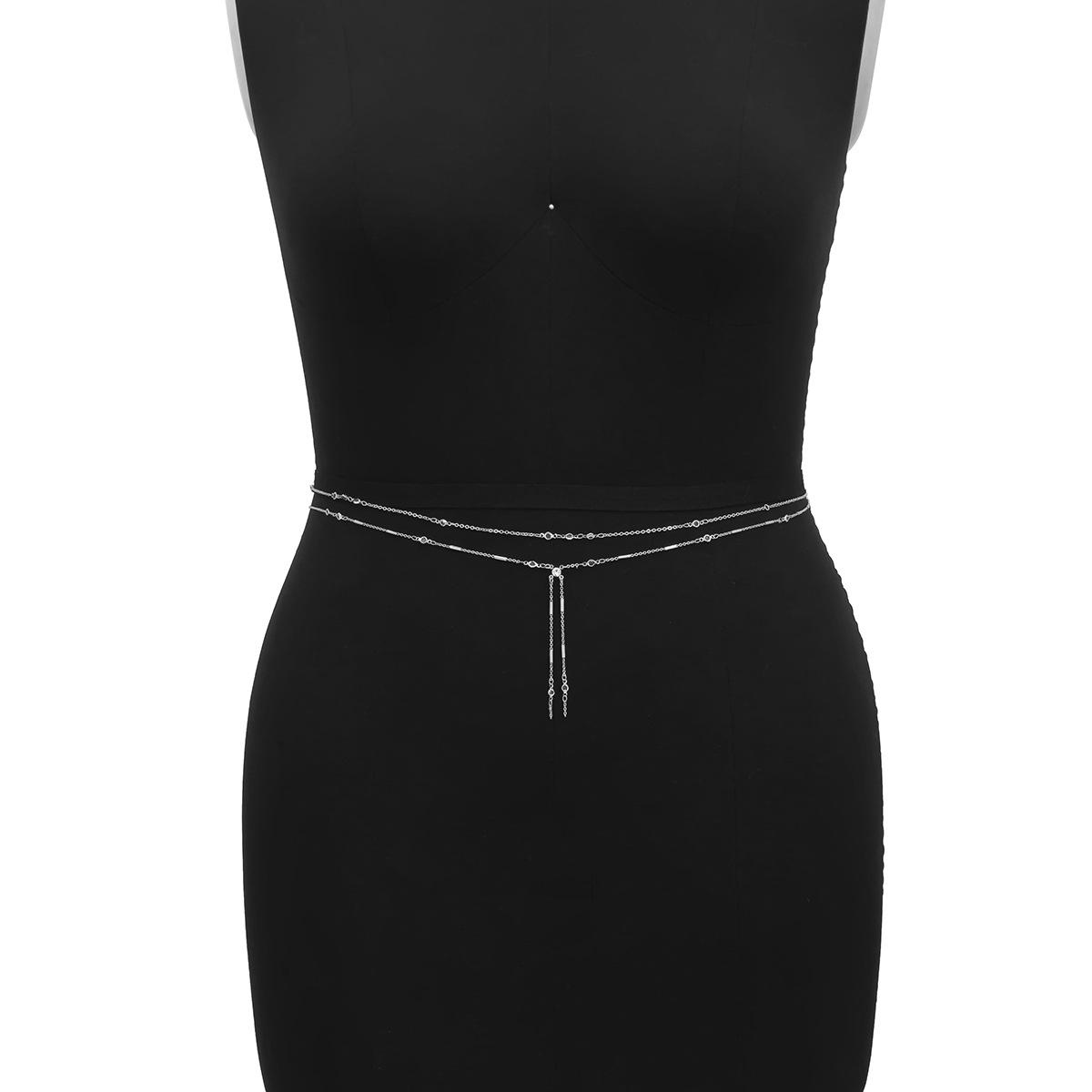 

Аксессуары, персонализированная панк круглая бусина боди-чейн, креативный дизайн имитация кристалла металлическая цепочка поясная цепочка женская