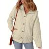 Fall Winter New Women's Loose Solid Color Quilted Crew Neck Cotton Padded Jacket European American Style Casual Outerwear Wholesale