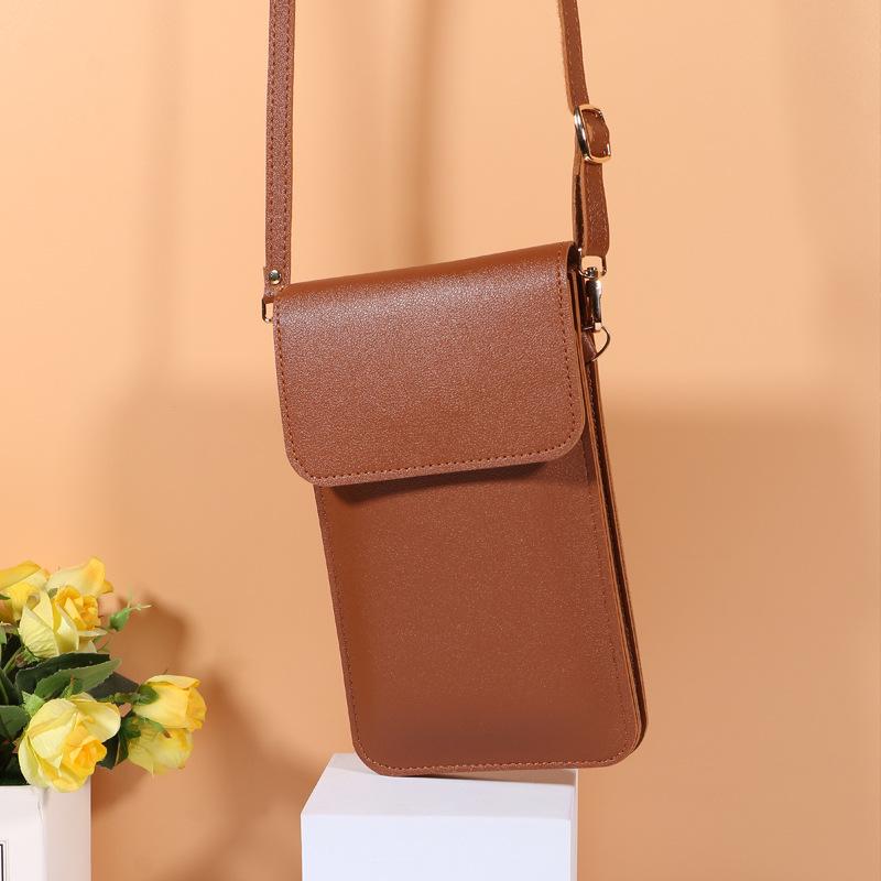 Damen Touchscreen PU-Leder Crossbody Handytasche - Klein, Einfach, Vertikaler Stil für den Sommer
