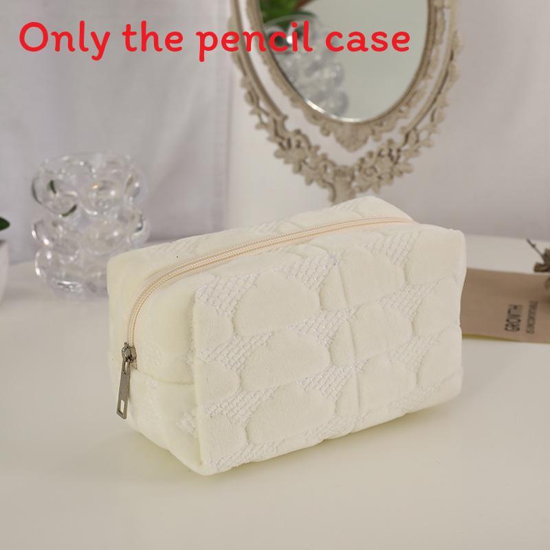 Cloud Makeup Bag Portable Large Capacity Organizer With Short Plush Material For Women