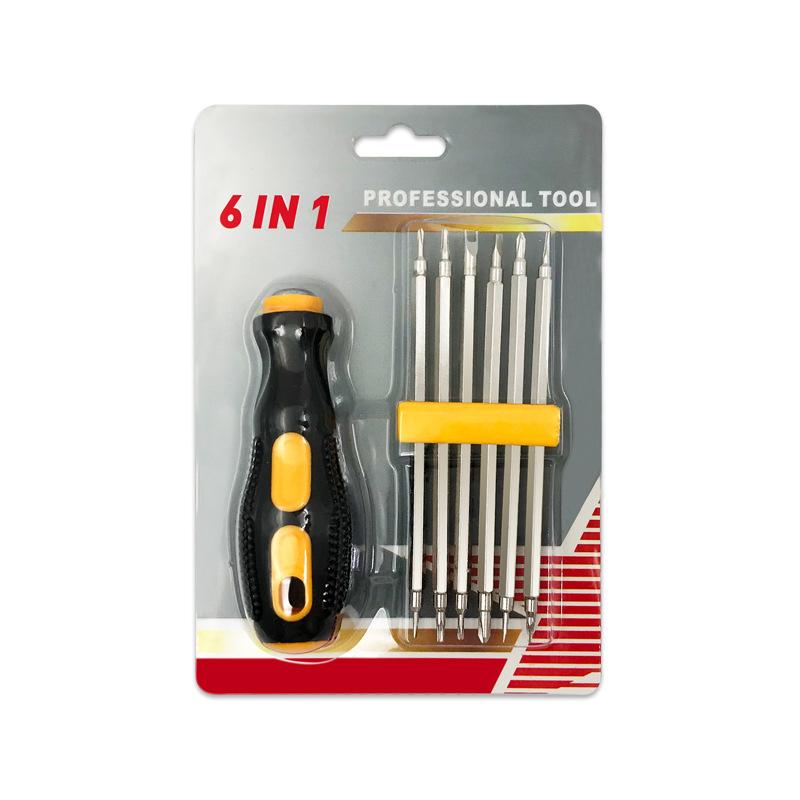 6 In 1 Screwdriver Set Multifunctional Screw Driver Bit Set with Phillips Slotted Torx Triwing Triangle U-type Screwdriver Bit Magnetic Screwdriver