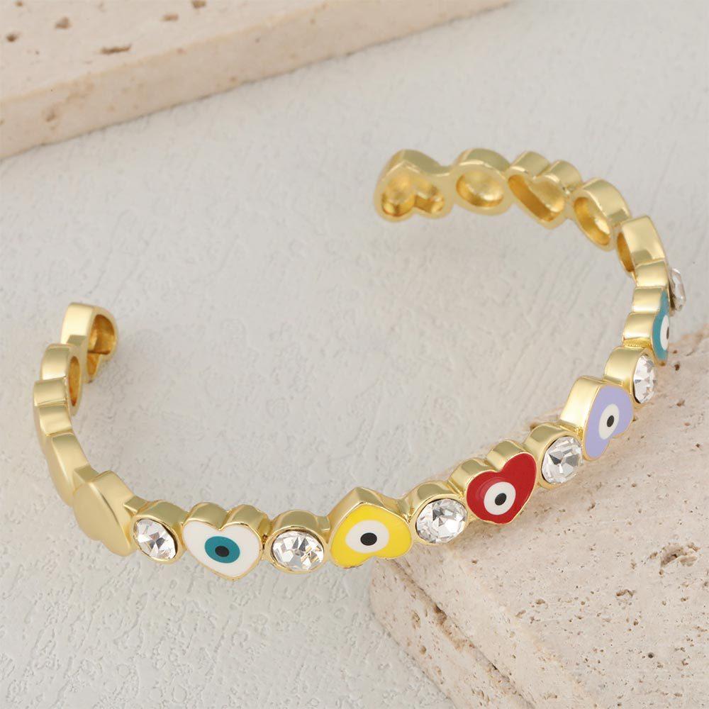 Heart Shaped Devil Eye Open Bracelet Ins Fashion Simple Bracelet