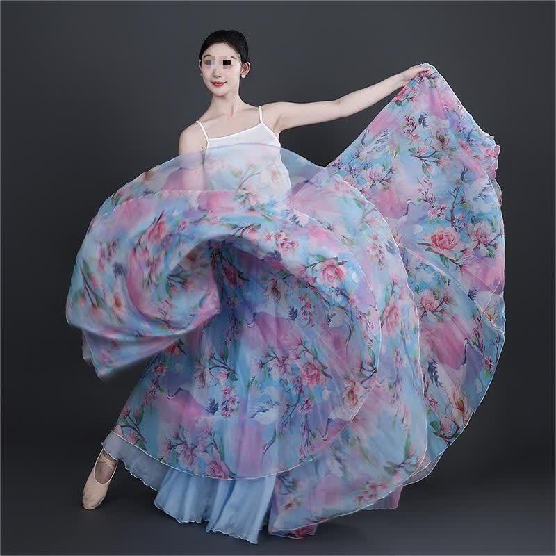Yishi Classical Dance Printed Performance Skirt L