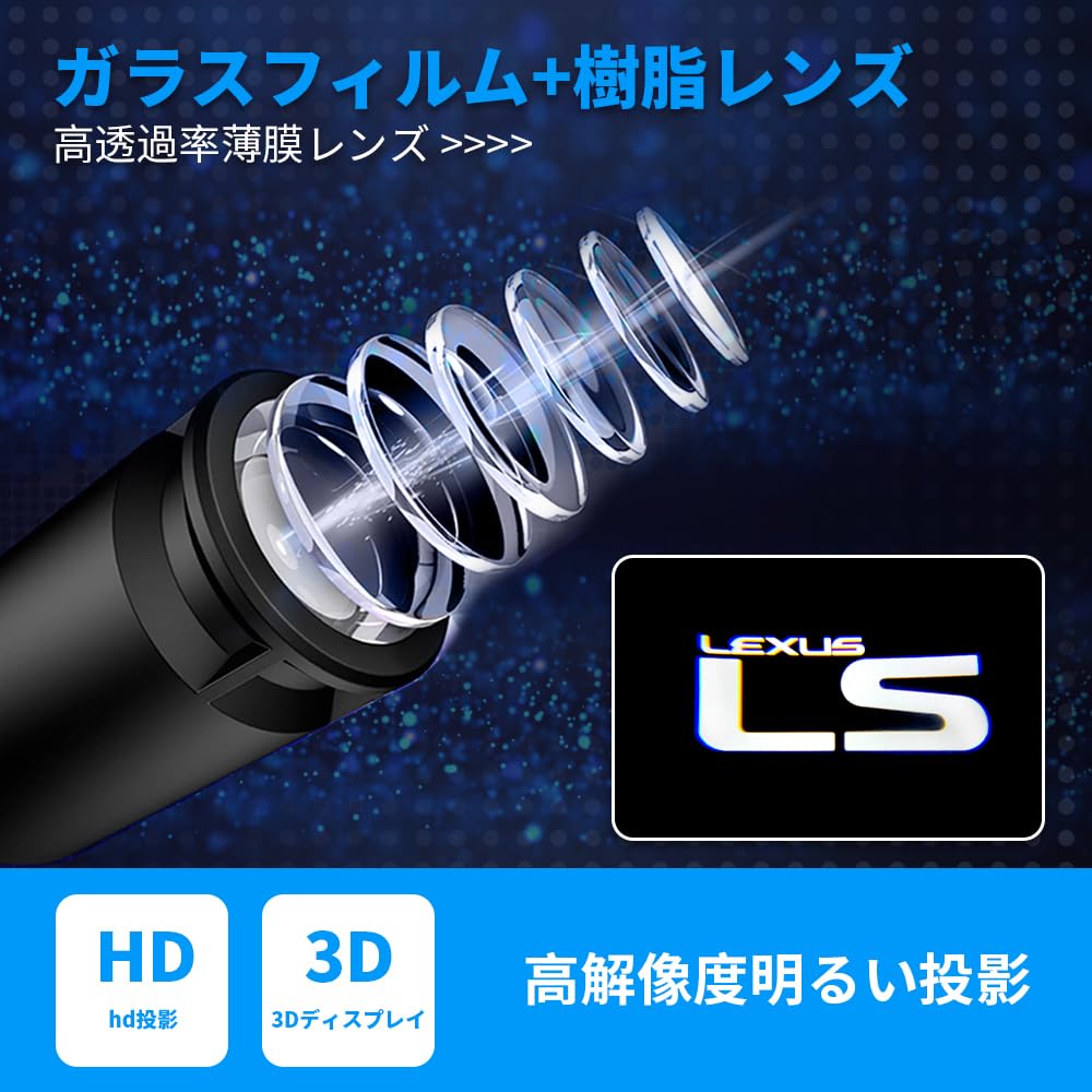 Lexus Laser Logo Door Welcome Lexus Door Courtesy LED Logo Courtesy HD Compatible with and GX Light, Light, Lamp, Projection, Lamp, 2-Piece Set, LS,