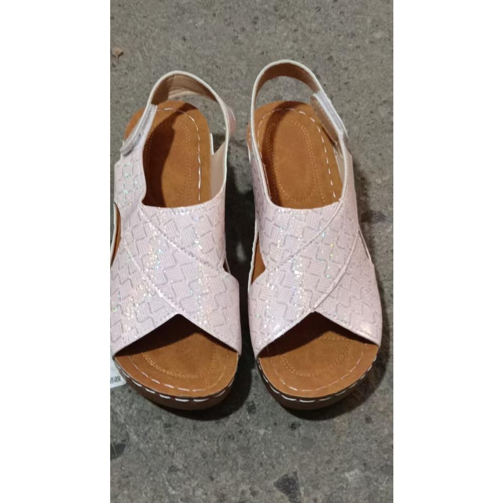 New Women's Colorblocking Sandals Thick Bottom Heightened Comfortable Lightweight Cool Slip Shockproof Wearable Casual Arch Support Slippers