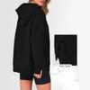 Women's Casual Longline Hooded Pullover with Drop Shoulder and Side Slit - Loose Fit Sweatshirt