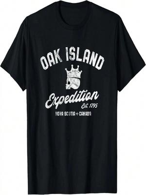 Oak Island Expedition Retro Templar Knight Skull Gift T-Shirt