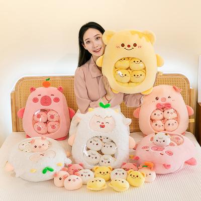 Internet Celebrity Snacks Throw Pillow Cute Cushion Big Bag Doll Rabbit Pig Doll Plush Toy Birthday Gift