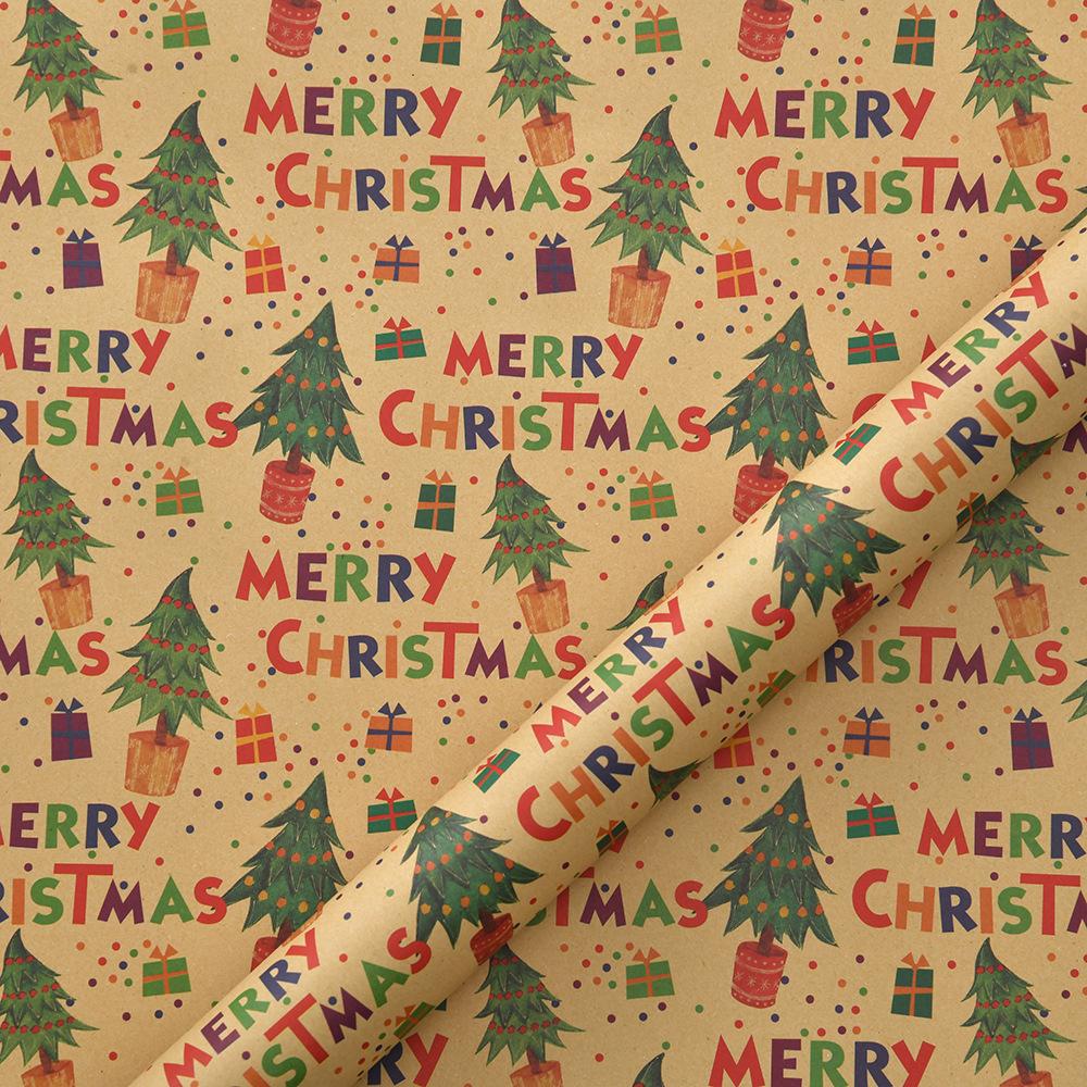 Christmas Wrapping Paper Sturdy Kraft Wrapping Paper Vintage Gift Wrap Thick Holiday Gift Wrap For Xmas Birthday Winter Holiday