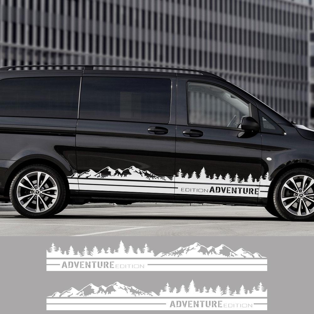 2Pcs Car Stickers For Mercedes Benz Vito V Class Viano W638 W639 W447 Marco Polo EQV Camper Van Vinyl Decals Tuning Accessories