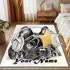 1PC Custom Name Music-loving Bulldog Theme Floor Mat Ideal for Living Room, Game Rooms, Office, Bedroom,Floor Mat Playful Design