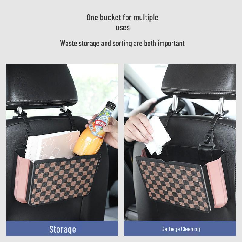 

Складний органайзер для сміття та зберігання на спинку автомобільного сидіння Black Grid