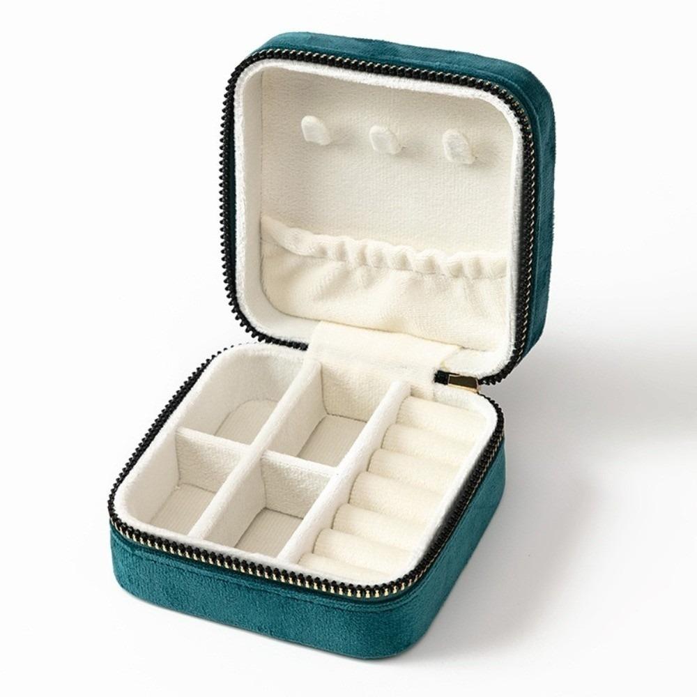 2 Layer Design Velvet Jewelry Box Soft Velvet Travel Jewelry Organizer Elegant Compact Portable Storage Case Travel Use