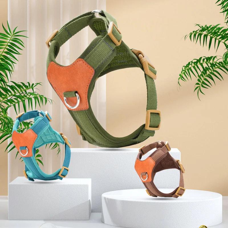 Adjustable Dog Harness Vest for Small Medium Dogs French Bulldog Chihuahua Puppy No Pull Pet Harness with Leash Set Reflective