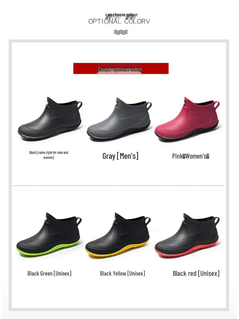 Damen wasserdichte rutschfeste gefütterte niedrig geschnittene Regenstiefel im koreanischen Stil - Modische warme Outdoor-Bekleidung