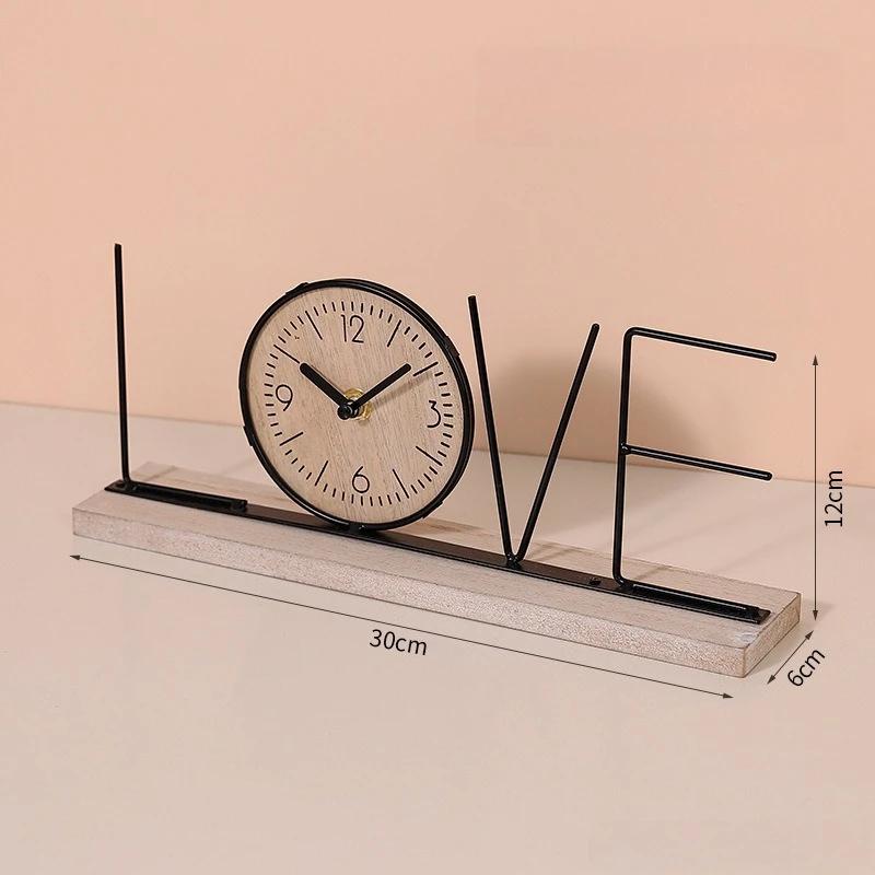 Iron Simple Letter Clock Ornaments Home Entrance Living Room TV Cabinet Desktop Decoration Decoration Decoration