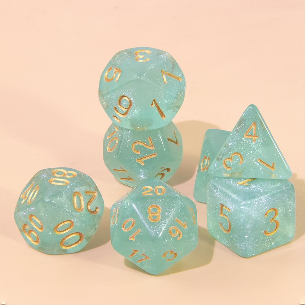 42pcs Polyhedral Digital Dice with Tube for Role Playing Games Glitter Board Game Dice