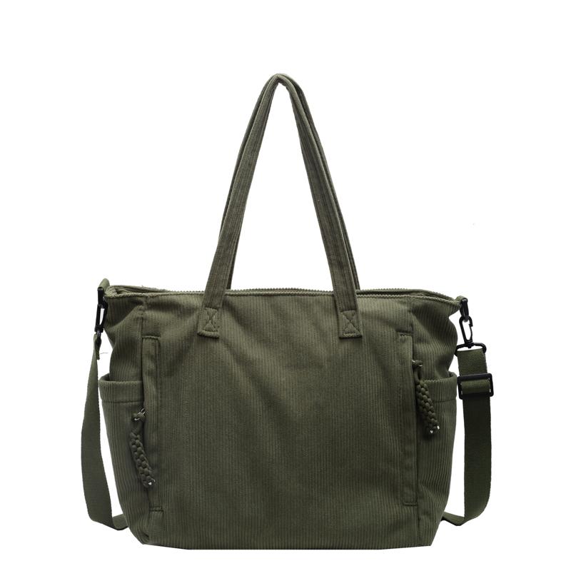 Torba typu tote z kordu, damska, dojazdowa, torba typu crossbody, duża pojemność, torba na ramię dla studentki