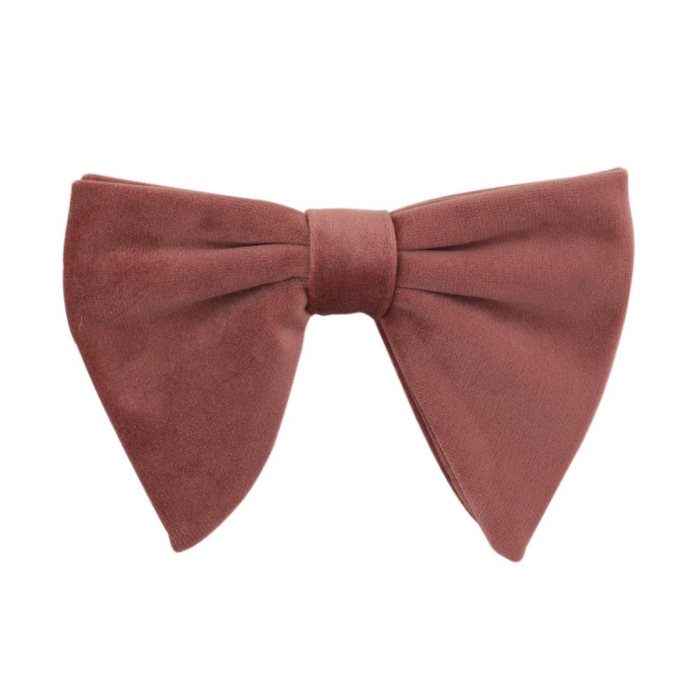 Men's Large Velvet Pre-tied Swallowtail Wingtip Bow Tie - Retro Tuxedo Design