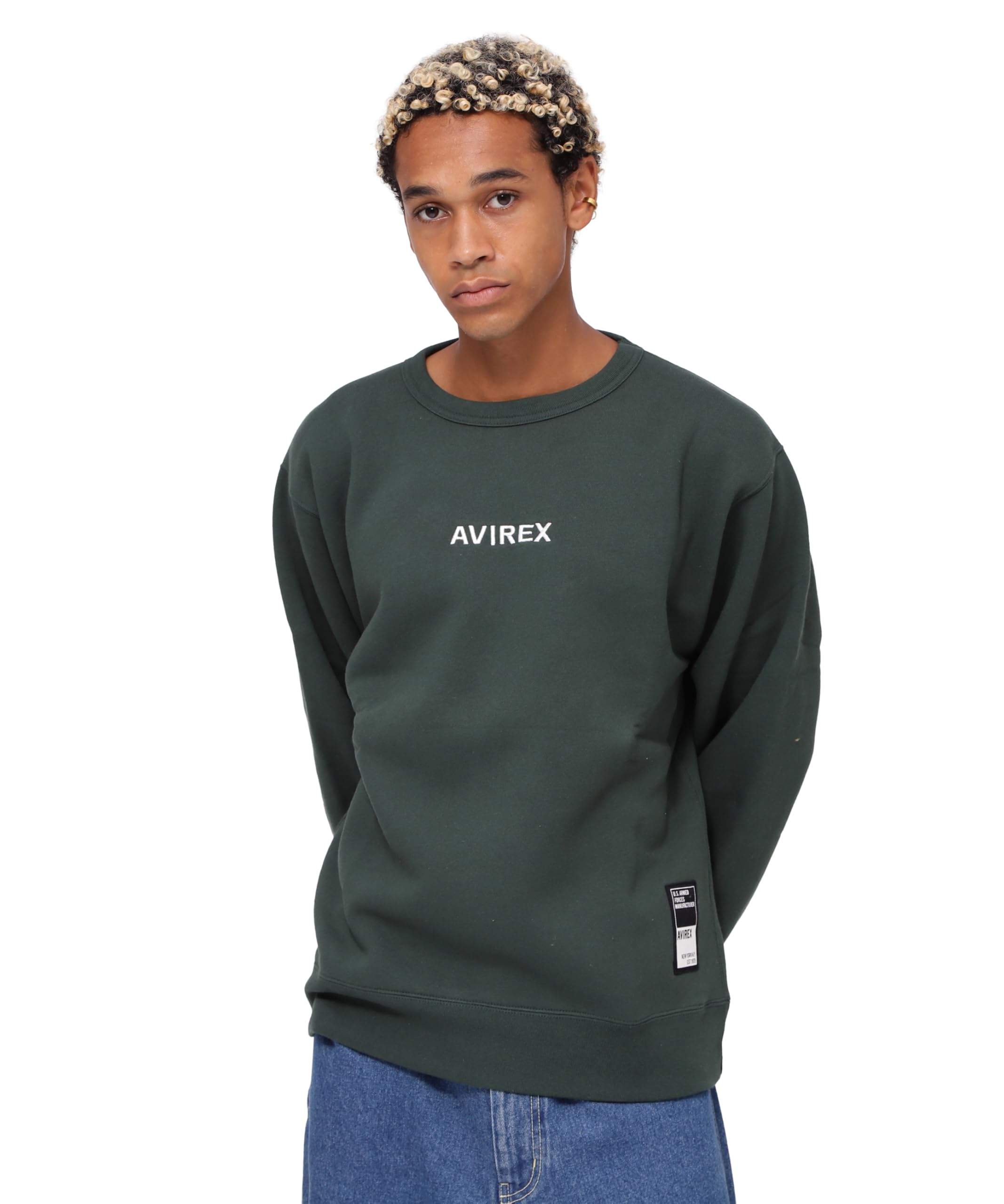 

AVIREX A-STAR LOGO CREW SWEAT (WEB&DEPOT Exclusive) women s F 350 dark green 783-4932006