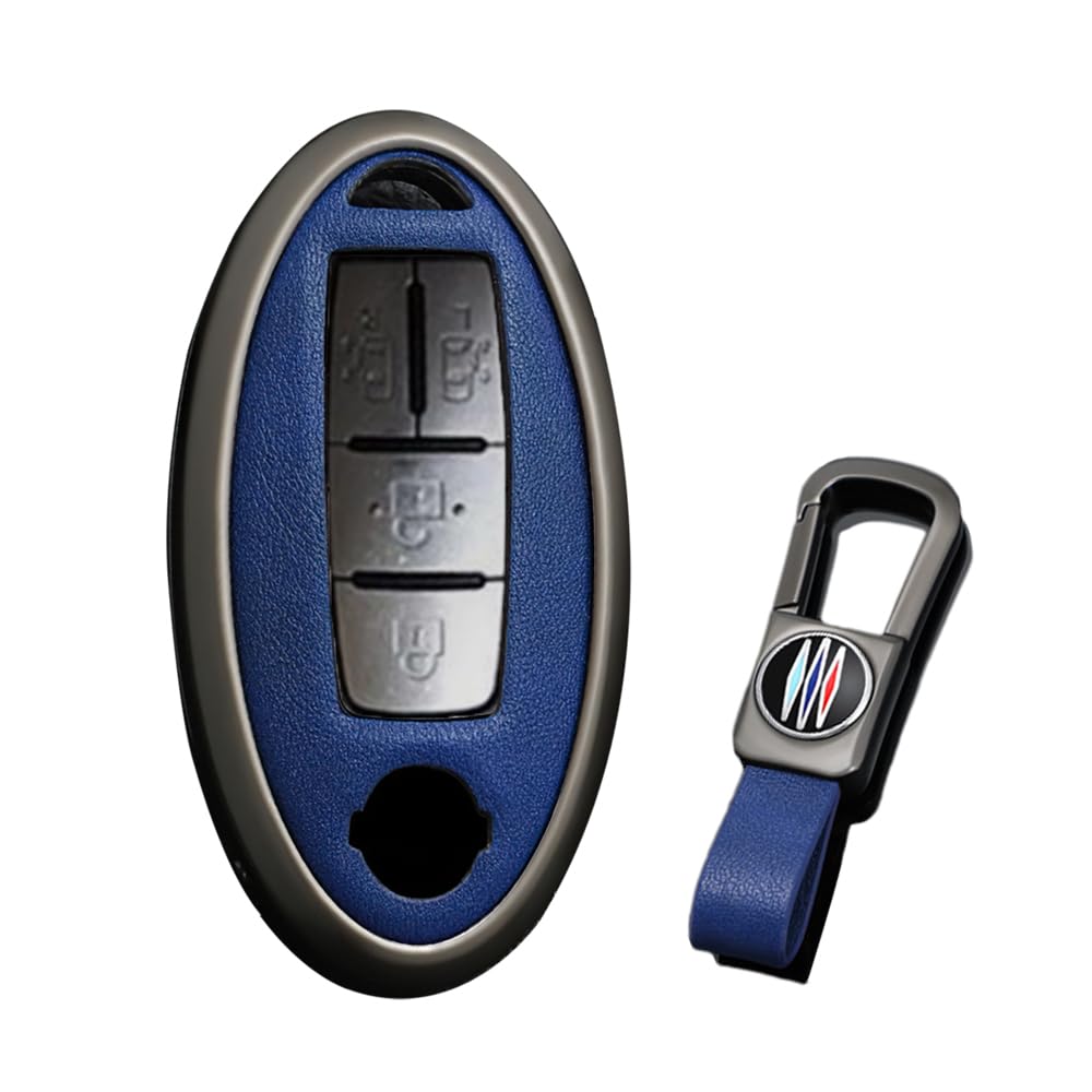 

[KUNIO] For Nissan 4 Buttons Both Sides Slide Key Case синий