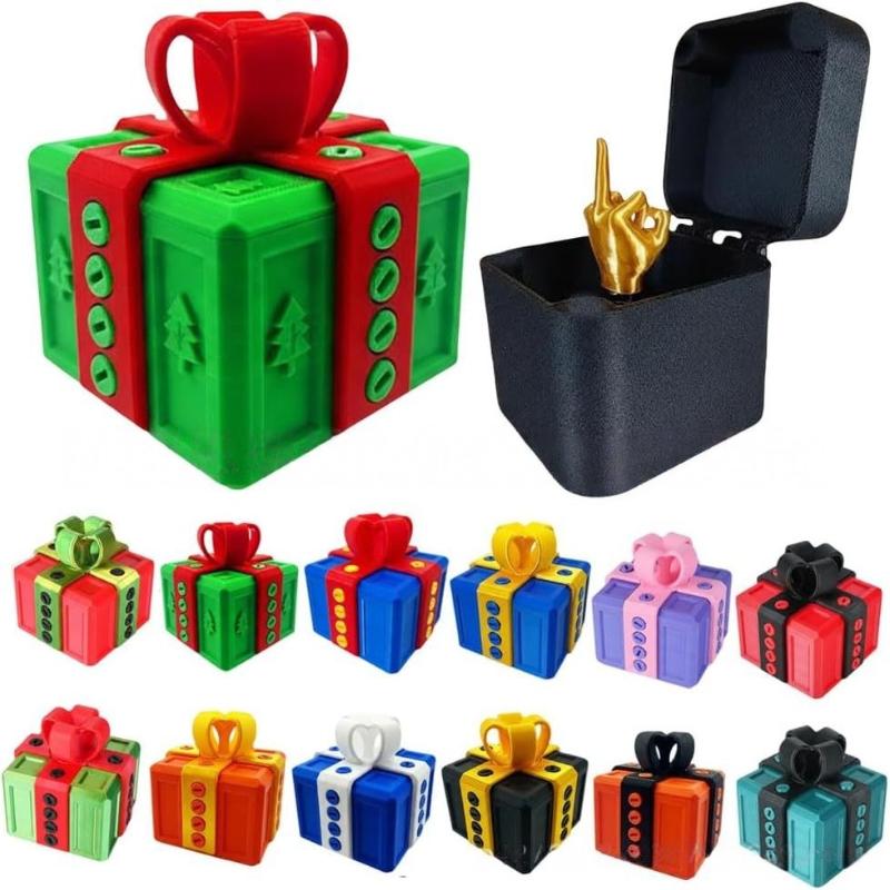 1 Juego de Dedo Medio Novedad Navideña Caja Sorpresa para Adultos Con Tornillos Impreso en 3D Divertido Regalo de Broma Regalo Molesto Para Amigos