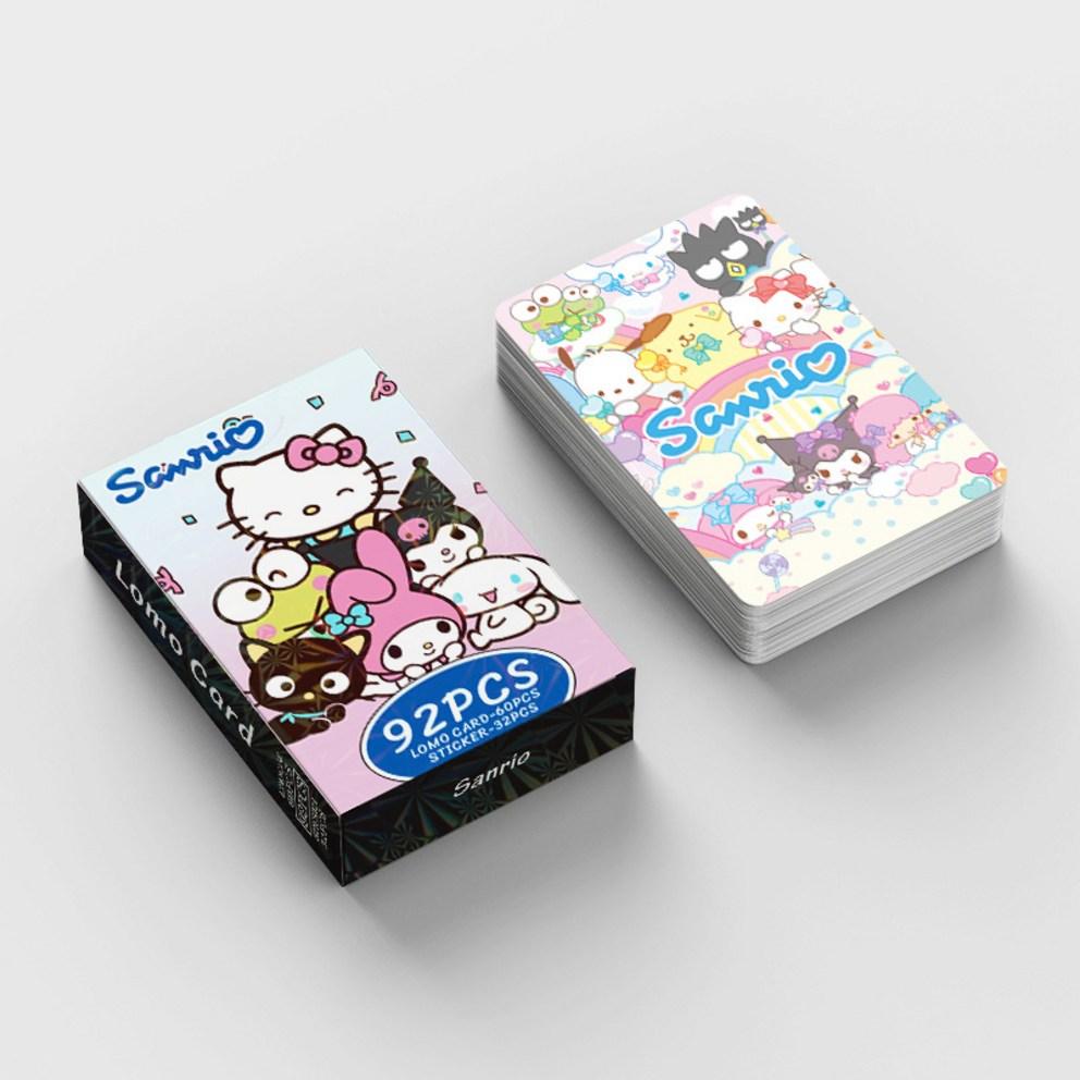 Sanrio Photocard Goods LOMO Illustration Photocard 60pcs + Mini Sticker 32pcs, Party, 1ea