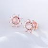 Factory Custom Is the Most Popular Affordable Professional Designer Design Sterling 925 Silver Sun Flower Moonstone Earrings