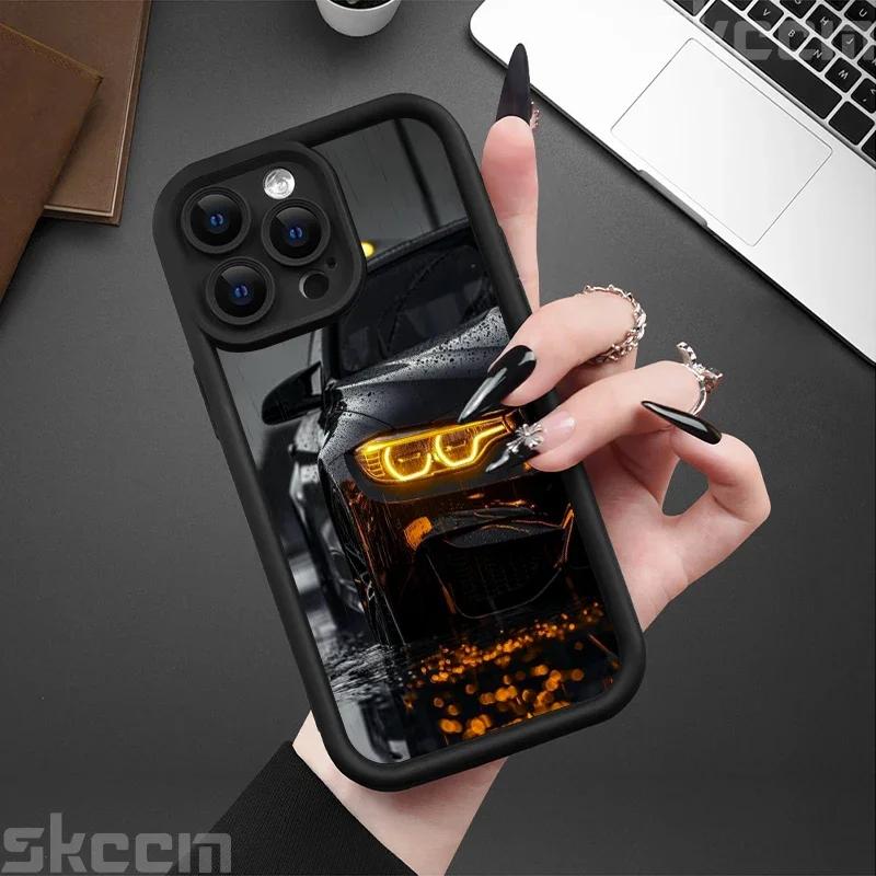 Fashions Car Pattern Silicone Phone Case For iPhone 16 Pro Max 15 14 11 12 13 7 8 16 Plus XS X XR Matte Shockproof Soft Cover
