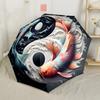 Yin-Yang Fisch Harmonie Outdoor Automatischer Regenschirm Faltbarer Schirm mit 8 Speichen Stabile Konstruktion Perfekt für Outdoor-Abenteuer