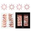 Women's Valentine Special Press On Nail 48Pcs Red Heart Glitters White French Design Multiple Sizes Easy Apply