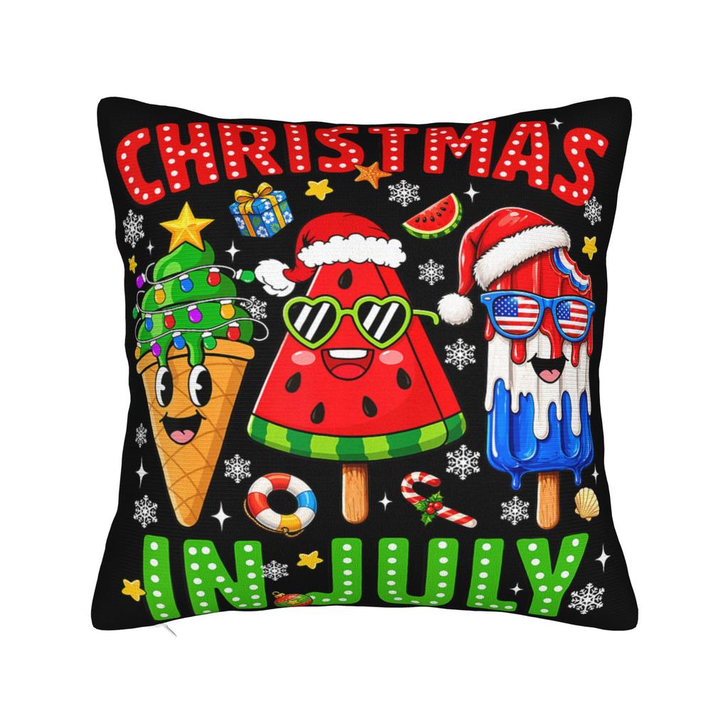 Decorative Pillow Covers Christmas In July Vacation Stuff Sofa  Pillow Case Cover Square Multi-Size