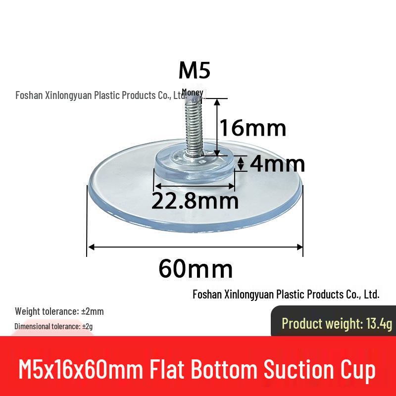 M4-M8 Transparente PVC-Saugnapf mit Gewindestange