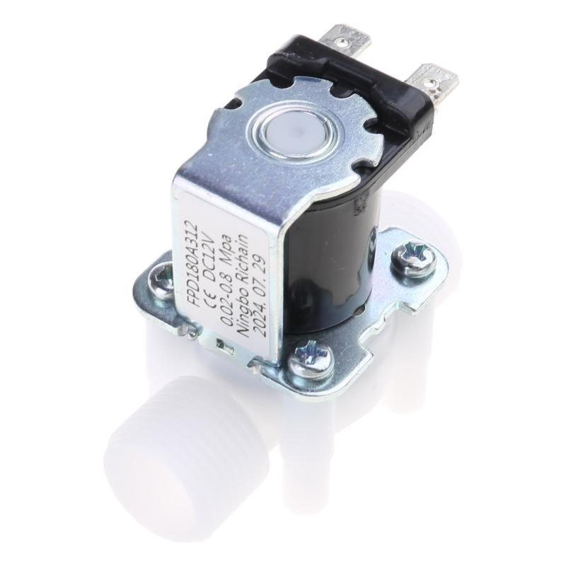 12V/24V Faucet Solenoid for Valve 2-Port Normally Closed Plastic Water Inlet Control Switch for Valve G1/2 Male Thr