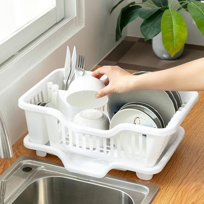 Escorredor de Louça Grande Capacidade Design de 2 Camadas Multifuncional Organizador de Talheres de Bancada de Cozinha Suporte para Utensílios com Escorredor