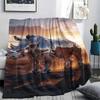 1Pc Mirroranimals Print Flannel Blanket, High quality Comfortable for All Seasons, Home Decor, Warmth and Comfort, Perfect for Christmas Gifts