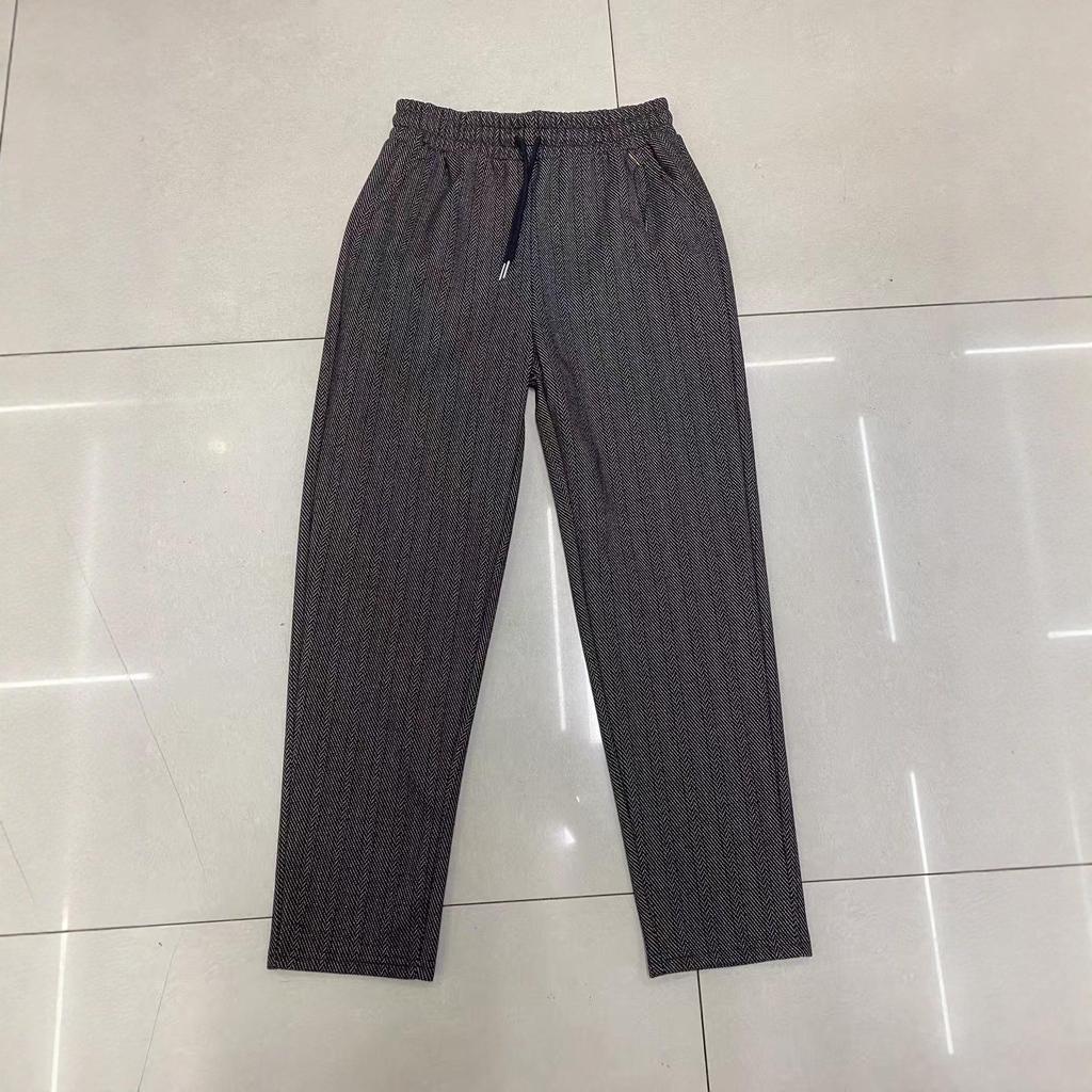 High Waist Plaid Cashmere Wool Trousers for Middle-Aged & Elderly - Slimming, Warm, and Stylish